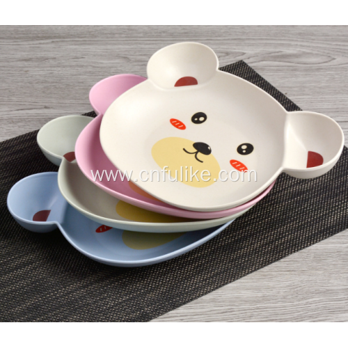 Cute Bear Shape Bamboo Fiber Plates for Kids